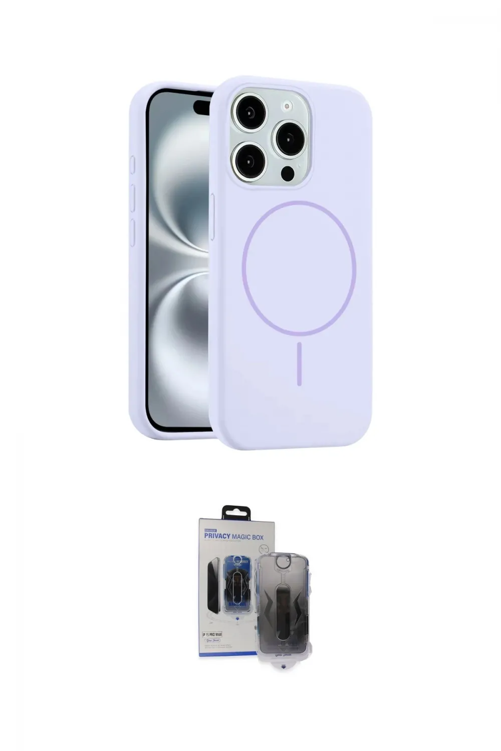ieg™ iPhone 15 Pro Max Kılıf Yankı Form Serisi - Siyah Vanessa Magic Hayalet Cam