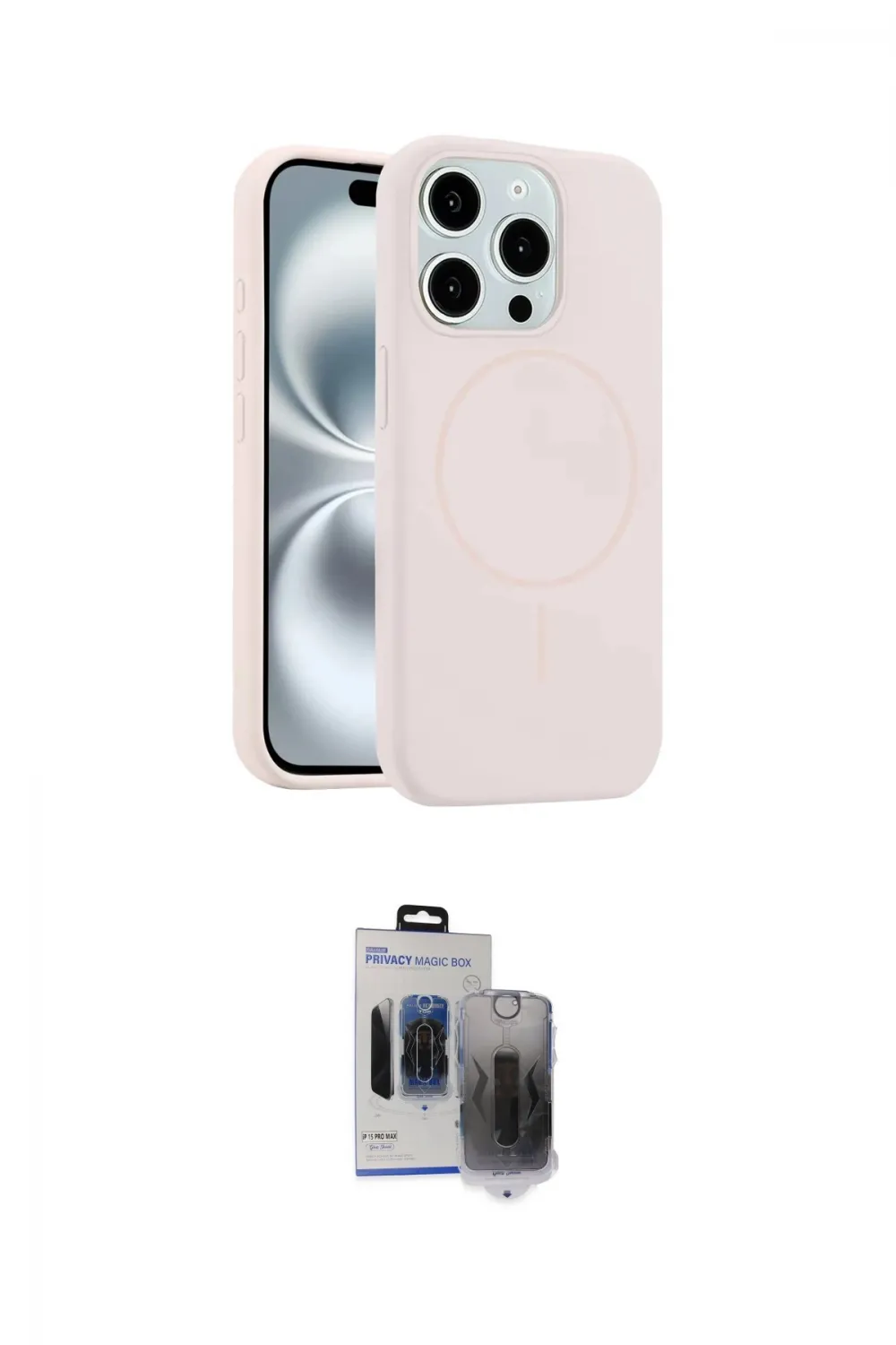 ieg™ iPhone 15 Pro Max Kılıf Yankı Form Serisi - Siyah Vanessa Magic Hayalet Cam