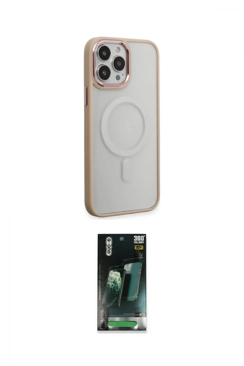 ieg™ iPhone 15 Pro Max Kılıf Yankı Işık Özel Seri - Siyah 360 Mat Full Body Arka Koruyucu
