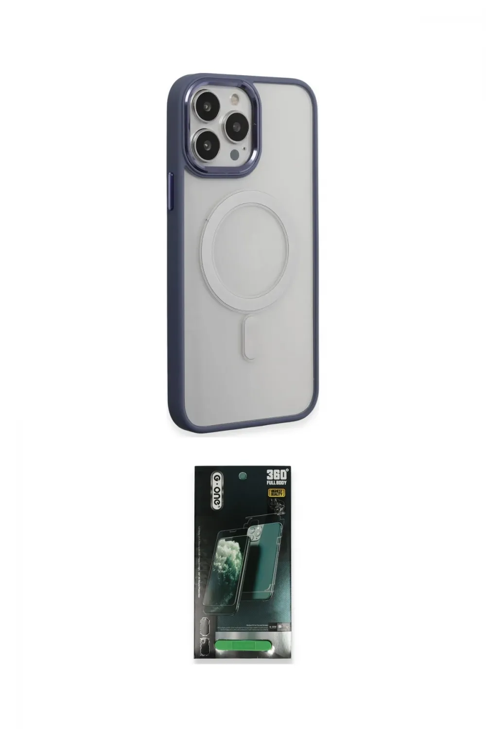 ieg™ iPhone 15 Pro Max Kılıf Yankı Işık Özel Seri - Siyah 360 Mat Full Body Arka Koruyucu