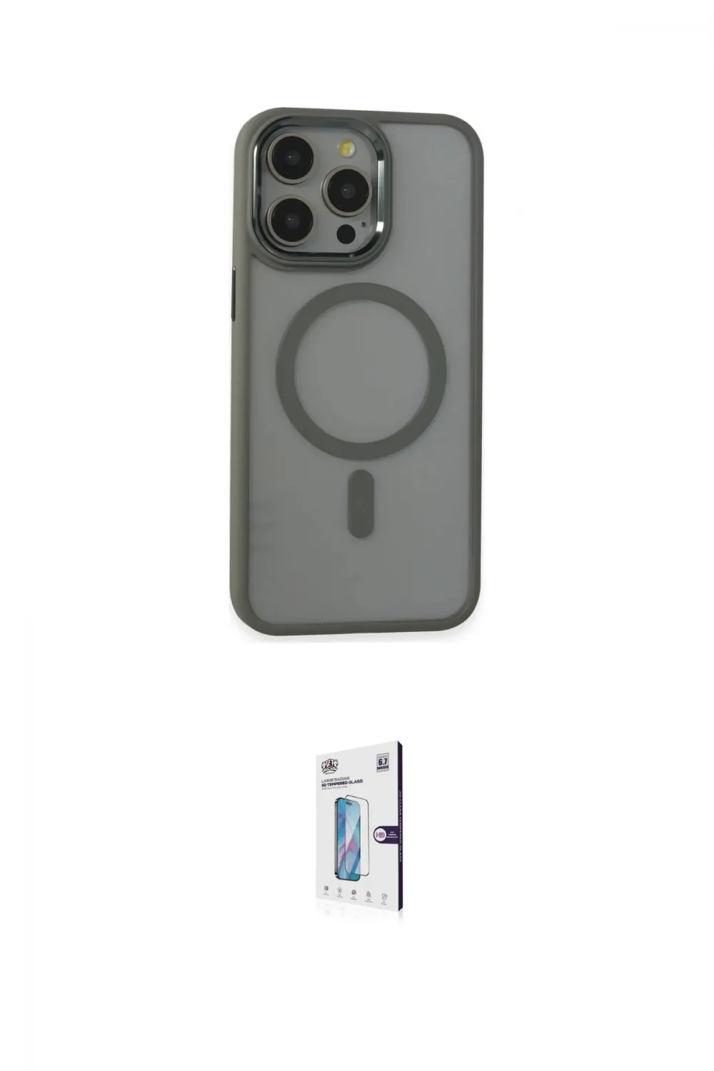 ieg™ iPhone 15 Pro Max Kılıf Yankı Işık Özel Seri - Siyah Bilvis 0.18mm Plus Cam Ekran Koruyucu