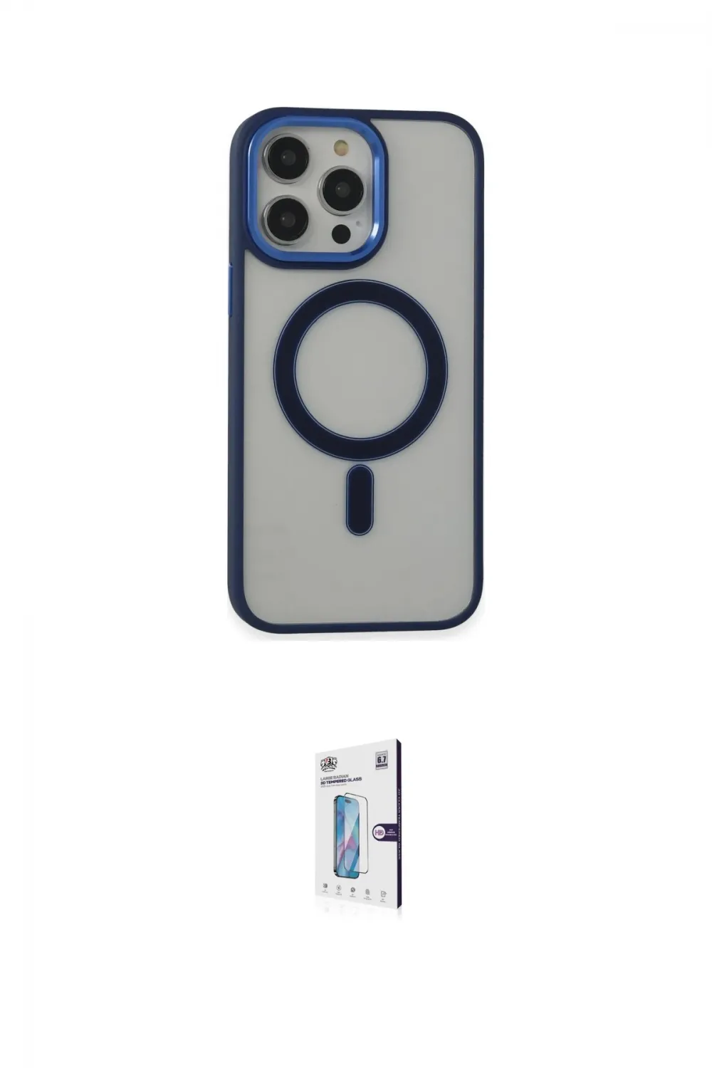 ieg™ iPhone 15 Pro Max Kılıf Yankı Işık Özel Seri - Siyah Bilvis 0.18mm Plus Cam Ekran Koruyucu
