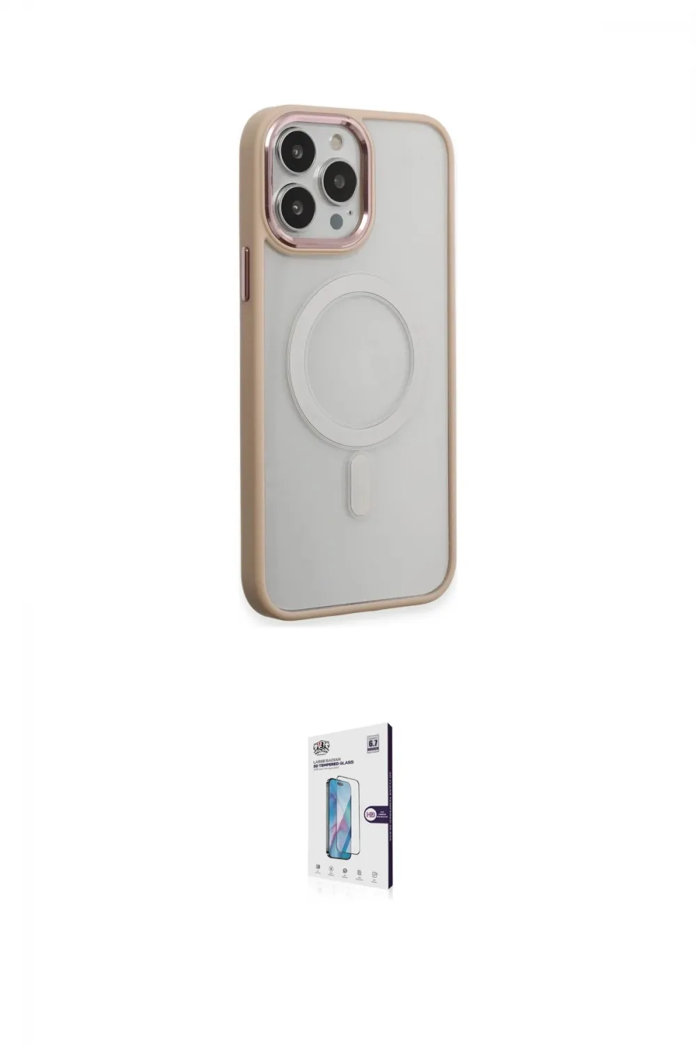 ieg™ iPhone 15 Pro Max Kılıf Yankı Işık Özel Seri - Siyah Bilvis 0.18mm Plus Cam Ekran Koruyucu