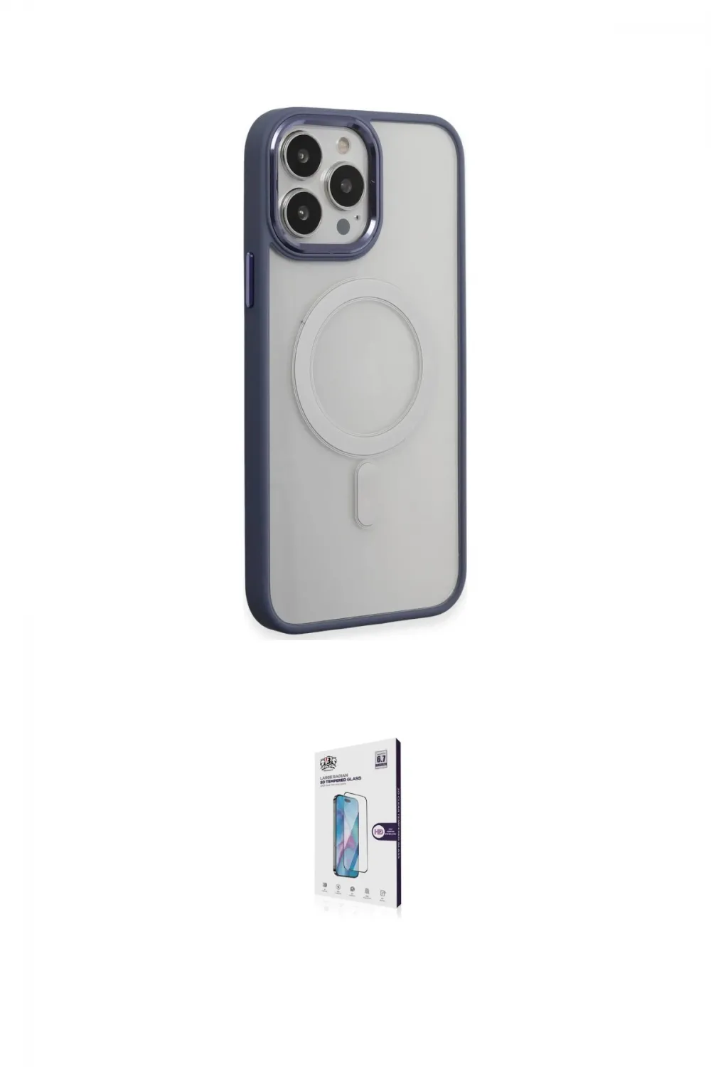ieg™ iPhone 15 Pro Max Kılıf Yankı Işık Özel Seri - Siyah Bilvis 0.18mm Plus Cam Ekran Koruyucu