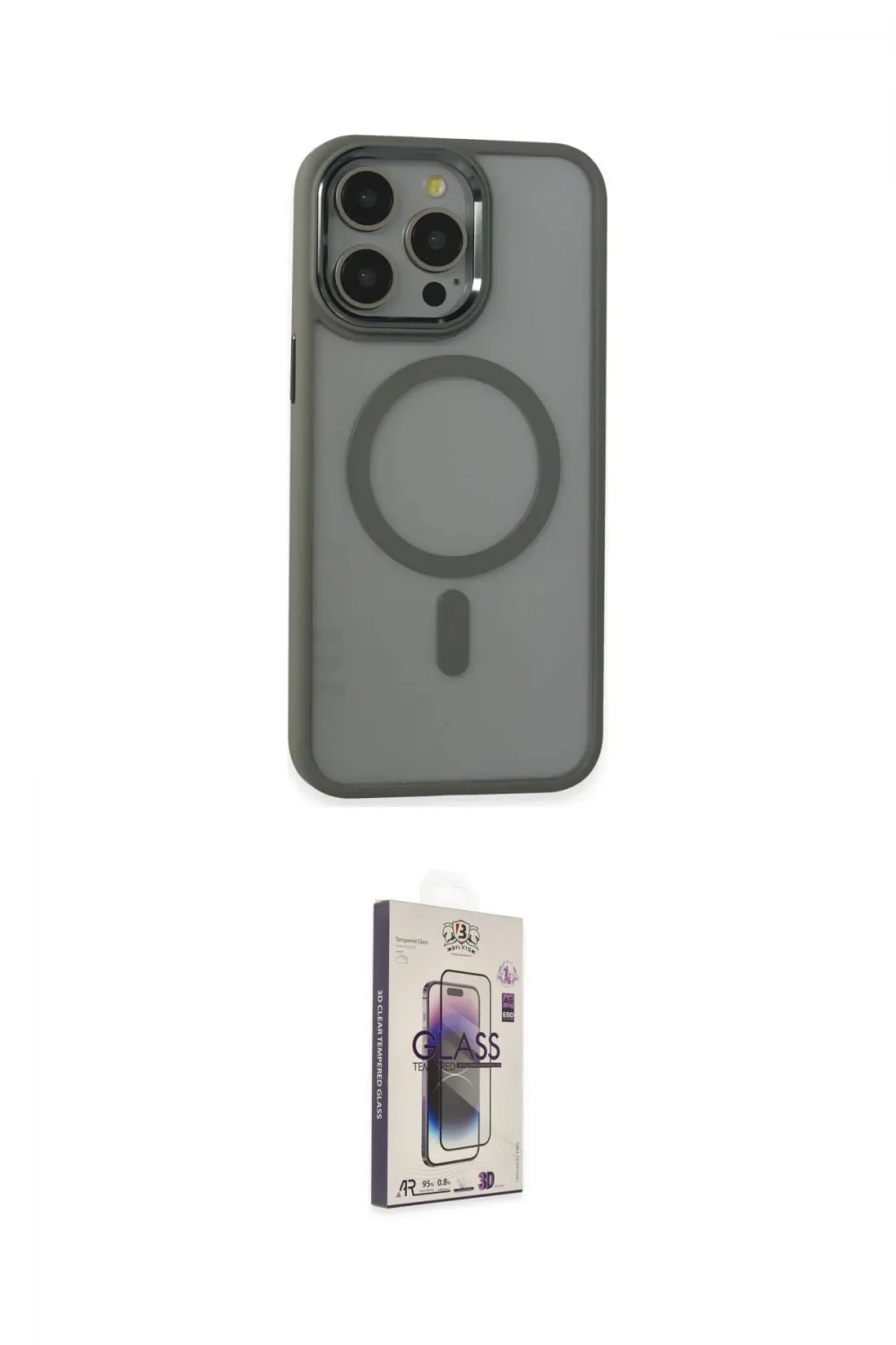 ieg™ iPhone 15 Pro Max Kılıf Yankı Işık Özel Seri - Siyah Bilvis 3D Cam Ekran Koruyucu