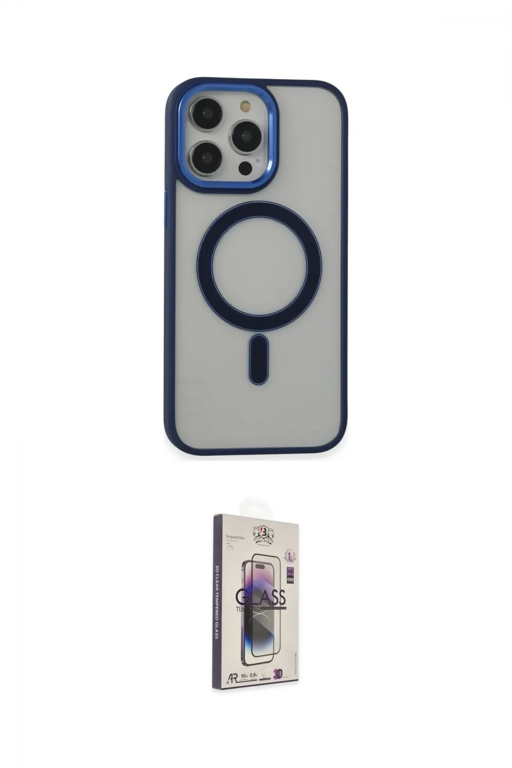 ieg™ iPhone 15 Pro Max Kılıf Yankı Işık Özel Seri - Siyah Bilvis 3D Cam Ekran Koruyucu
