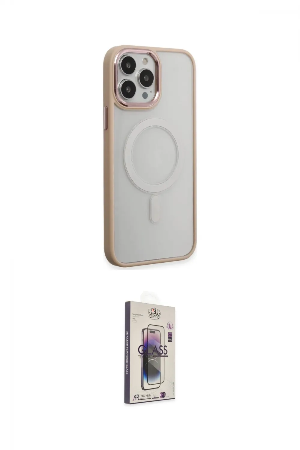 ieg™ iPhone 15 Pro Max Kılıf Yankı Işık Özel Seri - Siyah Bilvis 3D Cam Ekran Koruyucu