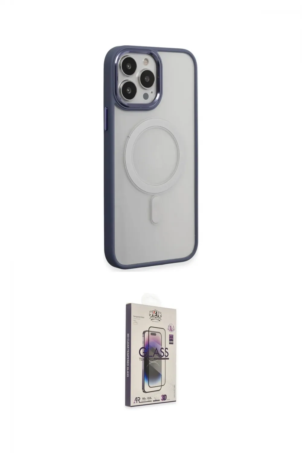 ieg™ iPhone 15 Pro Max Kılıf Yankı Işık Özel Seri - Siyah Bilvis 3D Cam Ekran Koruyucu