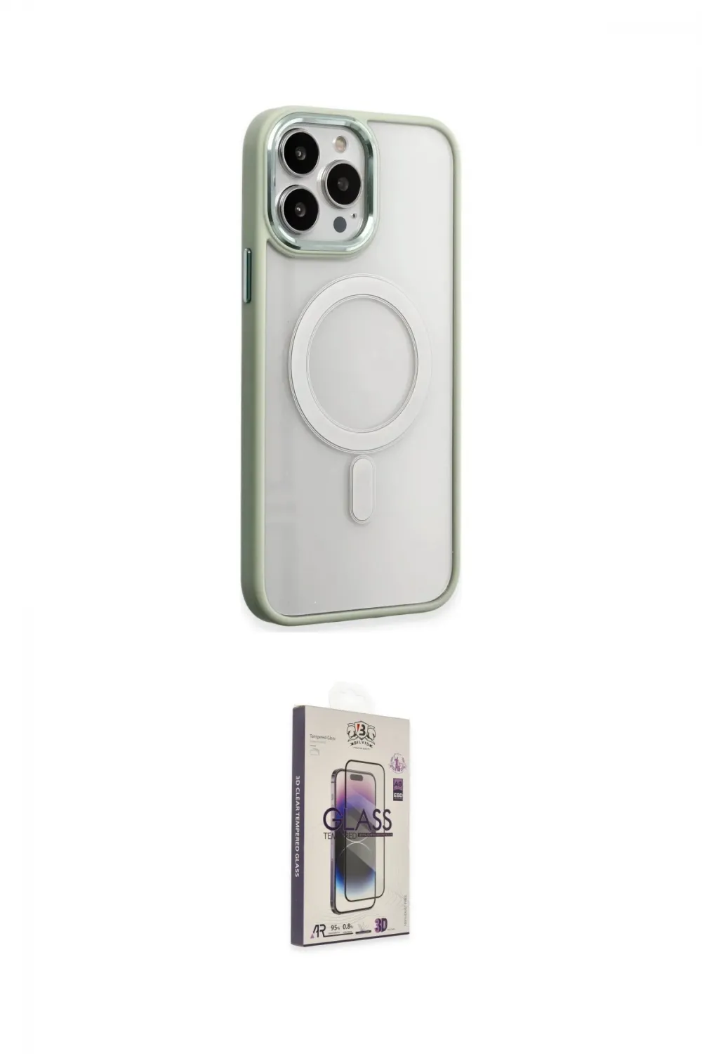 ieg™ iPhone 15 Pro Max Kılıf Yankı Işık Özel Seri - Siyah Bilvis 3D Cam Ekran Koruyucu