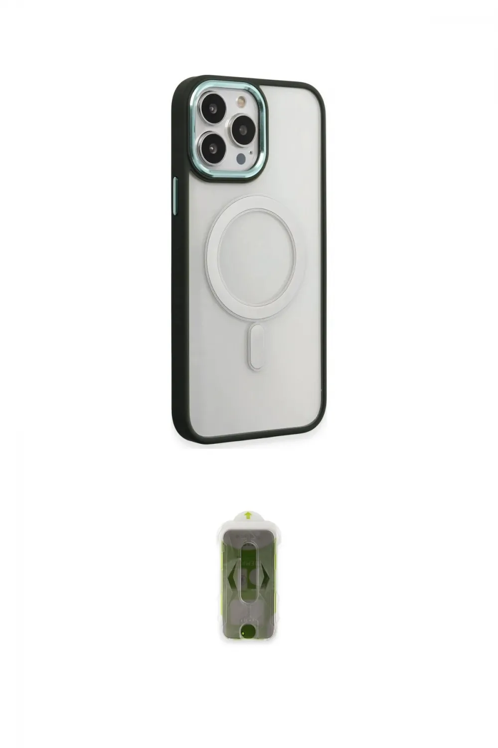 ieg™ iPhone 15 Pro Max Kılıf Yankı Işık Özel Seri - Siyah Joko Magic 5D Hayalet Cam
