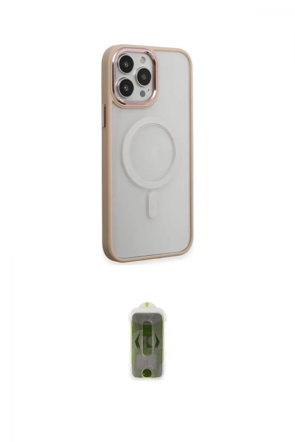 ieg™ iPhone 15 Pro Max Kılıf Yankı Işık Özel Seri - Siyah Joko Magic 5D Hayalet Cam