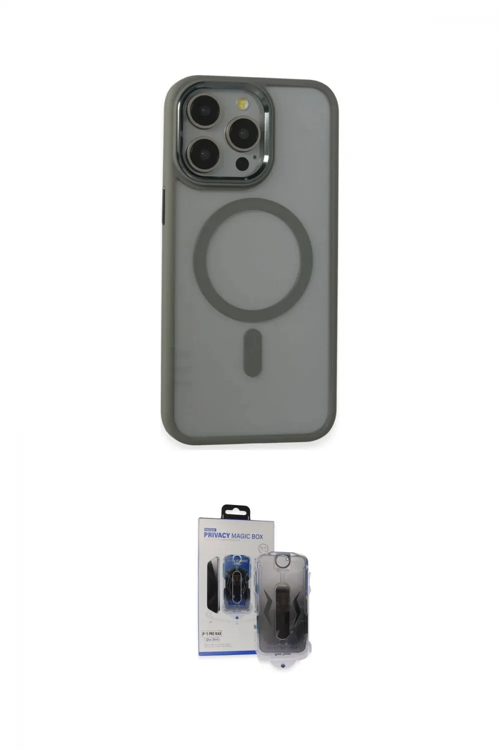 ieg™ iPhone 15 Pro Max Kılıf Yankı Işık Özel Seri - Siyah Vanessa Magic Hayalet Cam