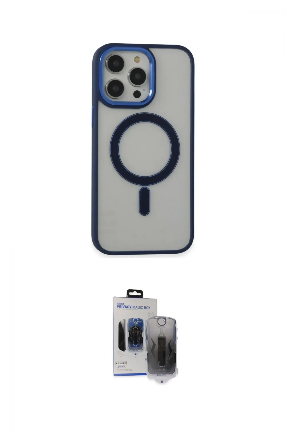 ieg™ iPhone 15 Pro Max Kılıf Yankı Işık Özel Seri - Siyah Vanessa Magic Hayalet Cam