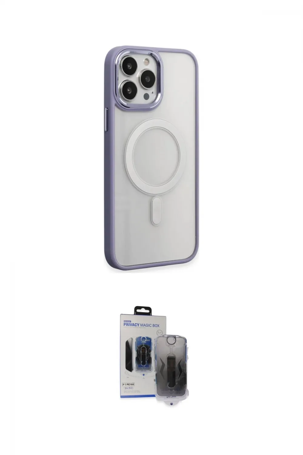 ieg™ iPhone 15 Pro Max Kılıf Yankı Işık Özel Seri - Siyah Vanessa Magic Hayalet Cam