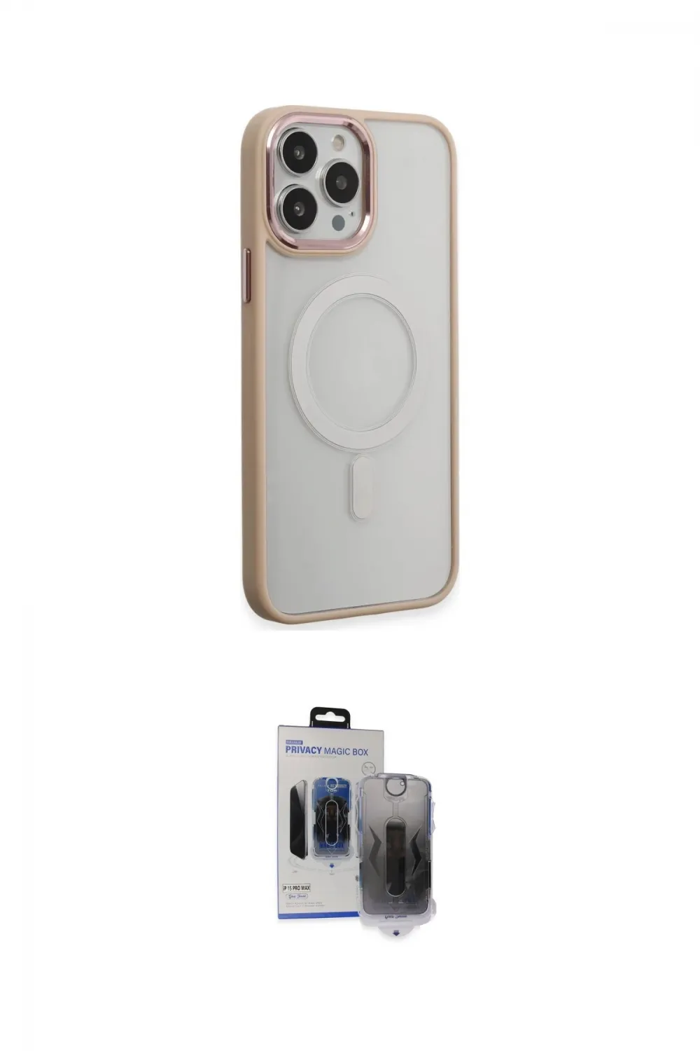 ieg™ iPhone 15 Pro Max Kılıf Yankı Işık Özel Seri - Siyah Vanessa Magic Hayalet Cam