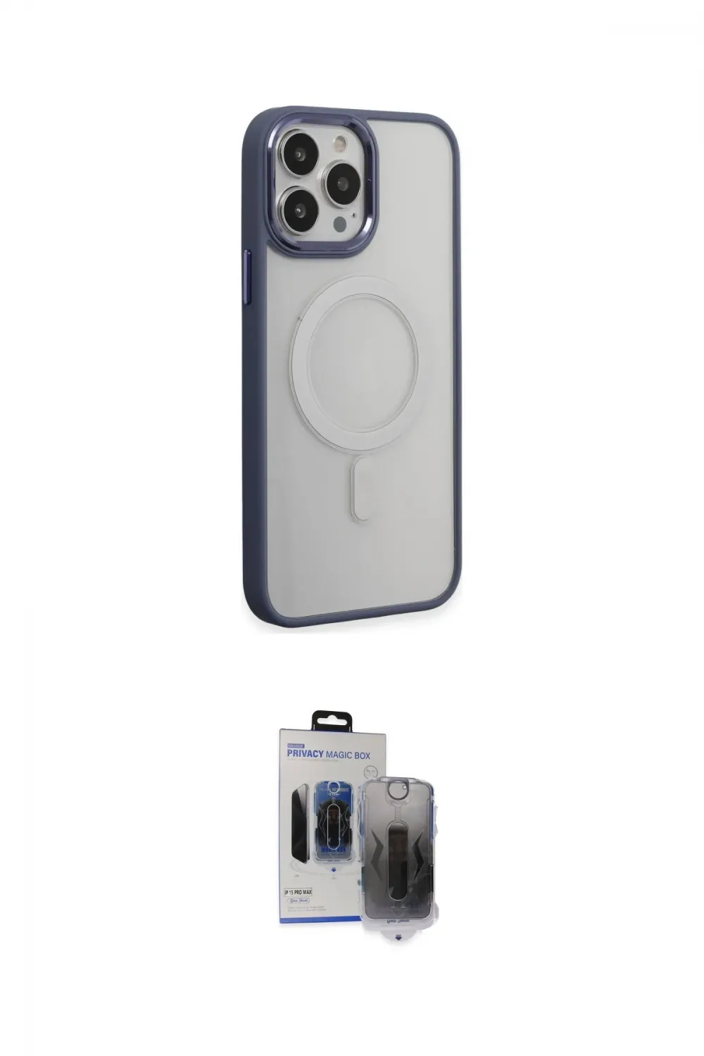 ieg™ iPhone 15 Pro Max Kılıf Yankı Işık Özel Seri - Siyah Vanessa Magic Hayalet Cam