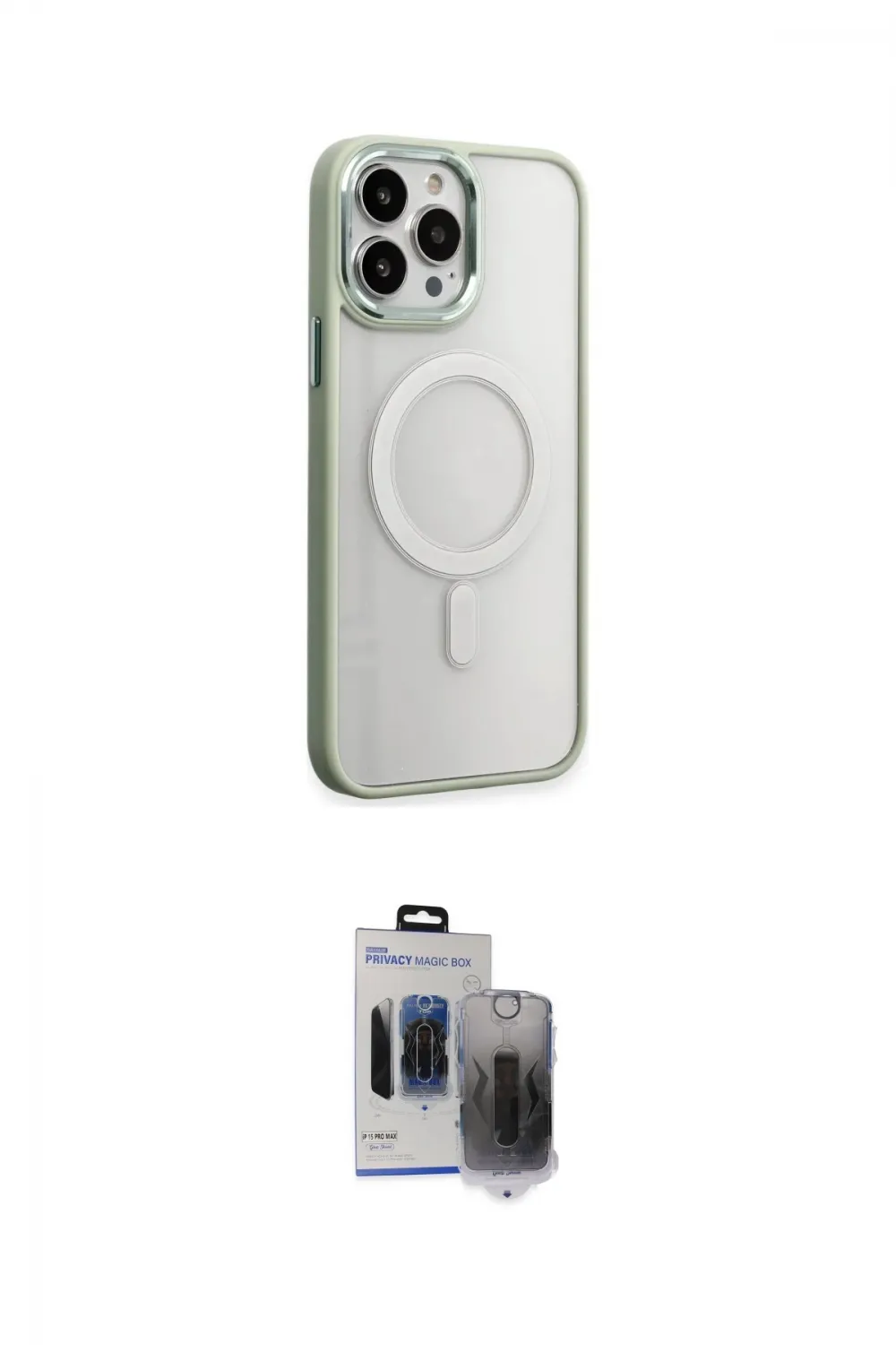 ieg™ iPhone 15 Pro Max Kılıf Yankı Işık Özel Seri - Siyah Vanessa Magic Hayalet Cam