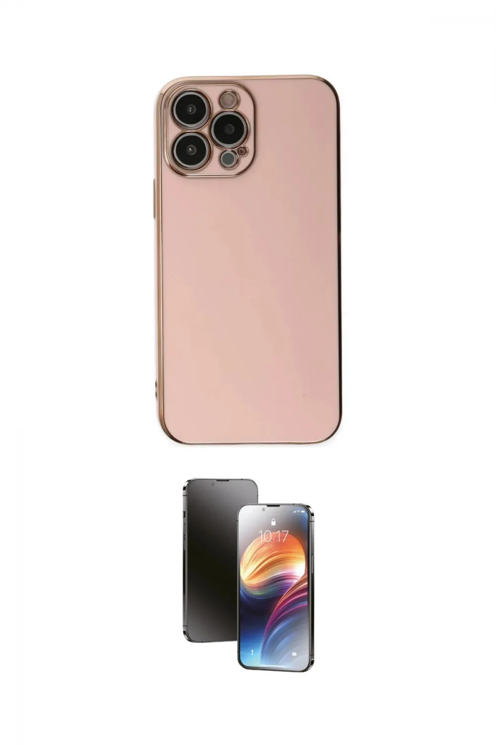 ieg™ iPhone 15 Pro Max Kılıf Yankı Serisi - Siyah 3D Antistatik Mat Seramik Nano Ekran Koruyucu
