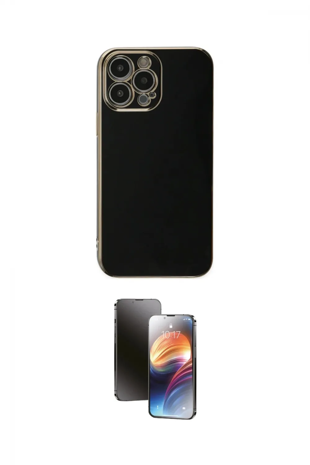 ieg™ iPhone 15 Pro Max Kılıf Yankı Serisi - Siyah 3D Antistatik Mat Seramik Nano Ekran Koruyucu