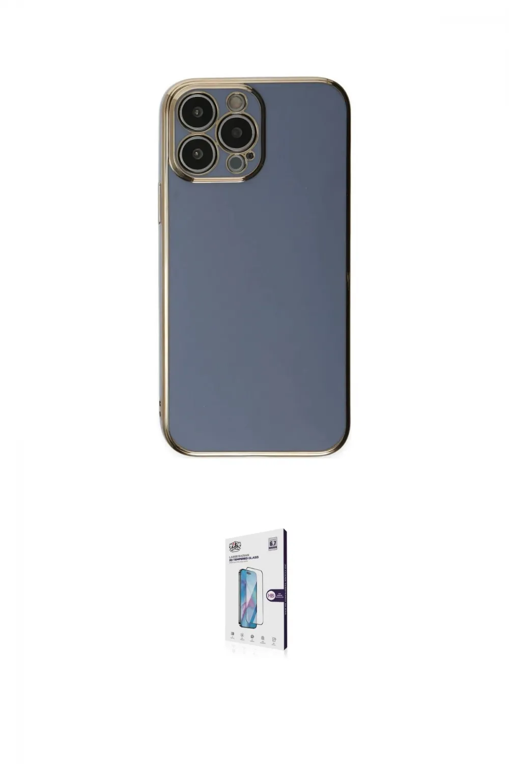 ieg™ iPhone 15 Pro Max Kılıf Yankı Serisi - Siyah Bilvis 0.18mm Plus Cam Ekran Koruyucu