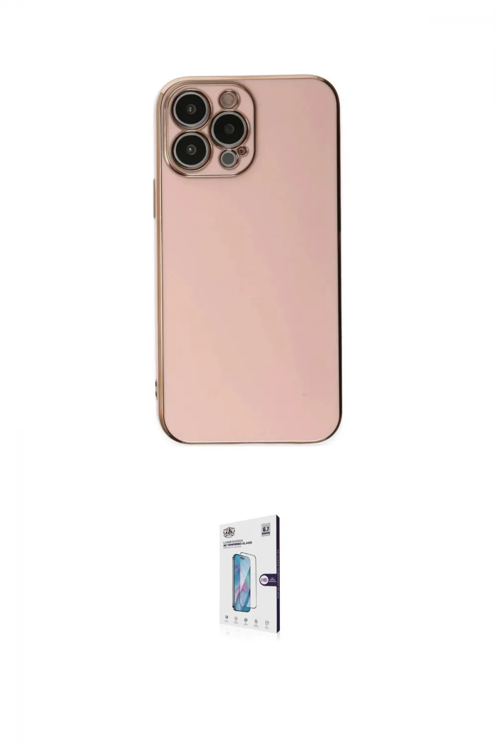 ieg™ iPhone 15 Pro Max Kılıf Yankı Serisi - Siyah Bilvis 0.18mm Plus Cam Ekran Koruyucu