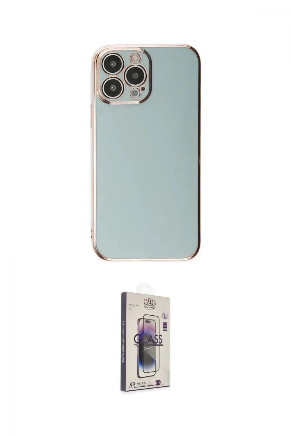 ieg™ iPhone 15 Pro Max Kılıf Yankı Serisi - Siyah Bilvis 3D Cam Ekran Koruyucu