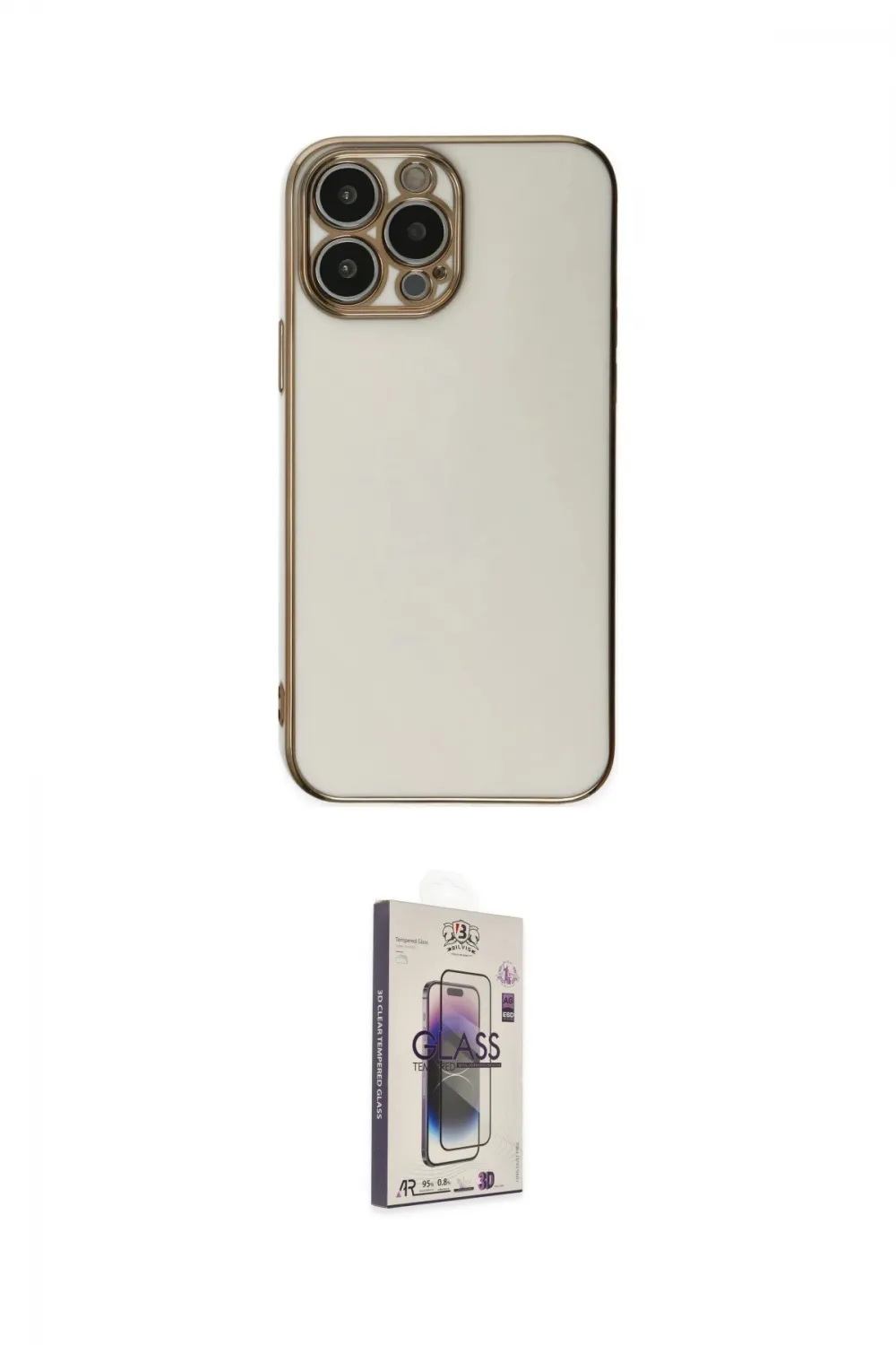 ieg™ iPhone 15 Pro Max Kılıf Yankı Serisi - Siyah Bilvis 3D Cam Ekran Koruyucu