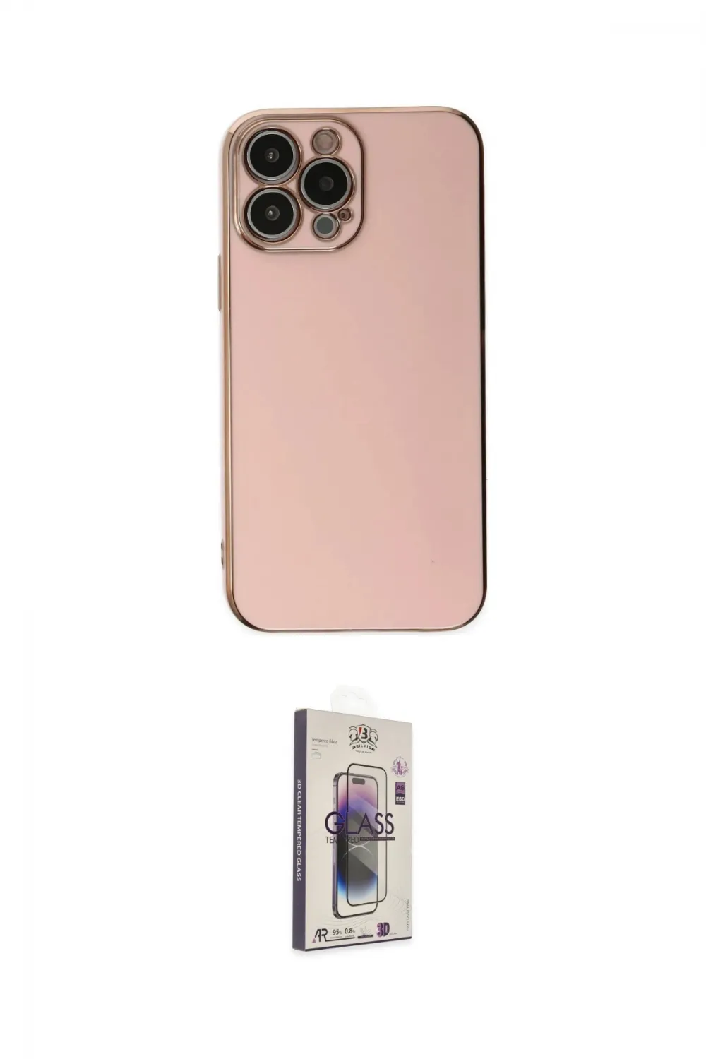 ieg™ iPhone 15 Pro Max Kılıf Yankı Serisi - Siyah Bilvis 3D Cam Ekran Koruyucu