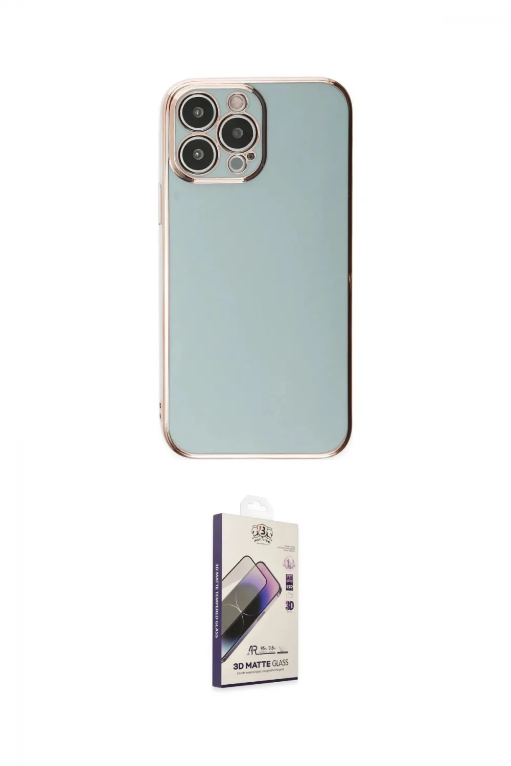 ieg™ iPhone 15 Pro Max Kılıf Yankı Serisi - Siyah Bilvis 3D Mat Cam Ekran Koruyucu