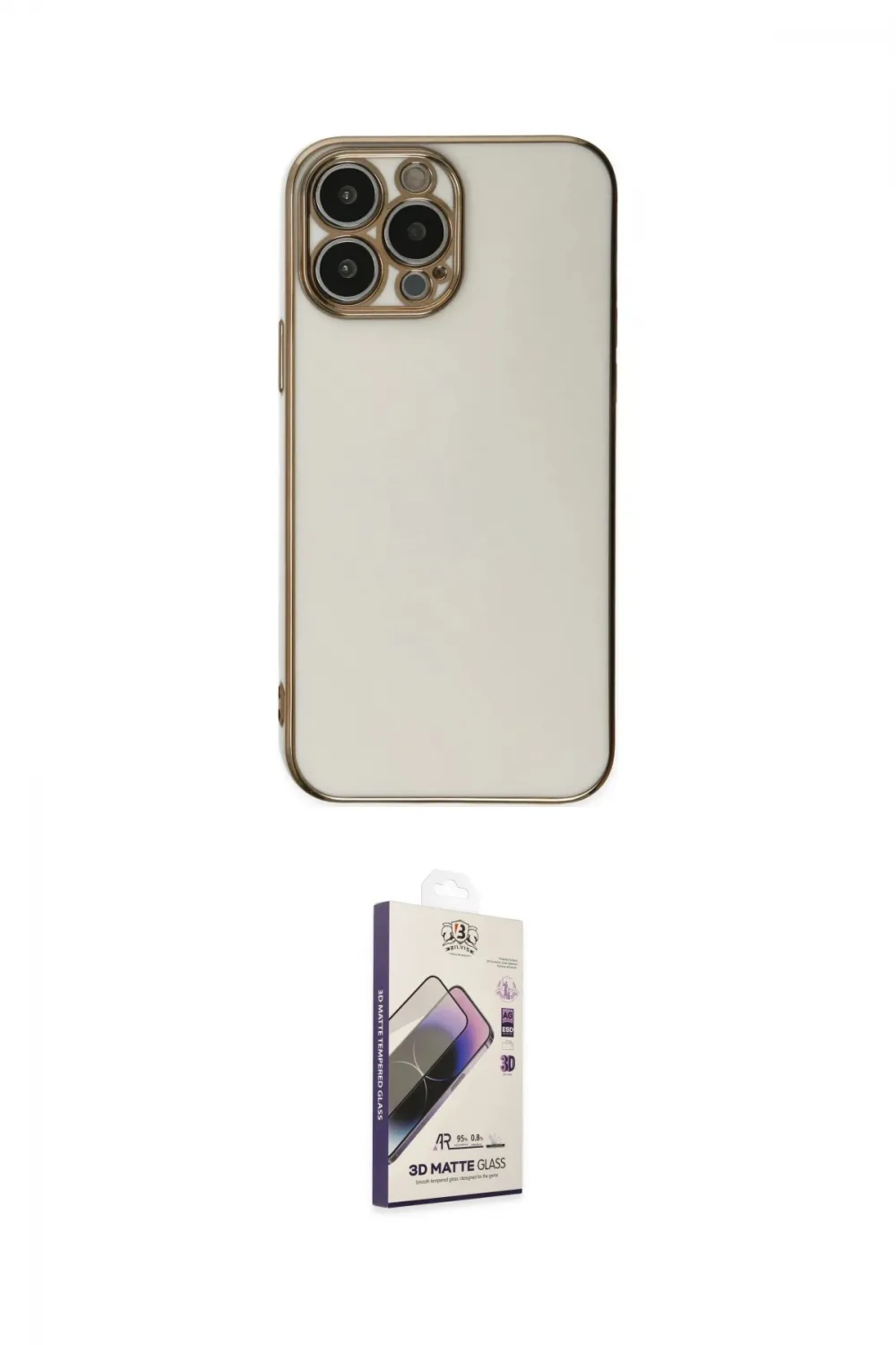 ieg™ iPhone 15 Pro Max Kılıf Yankı Serisi - Siyah Bilvis 3D Mat Cam Ekran Koruyucu