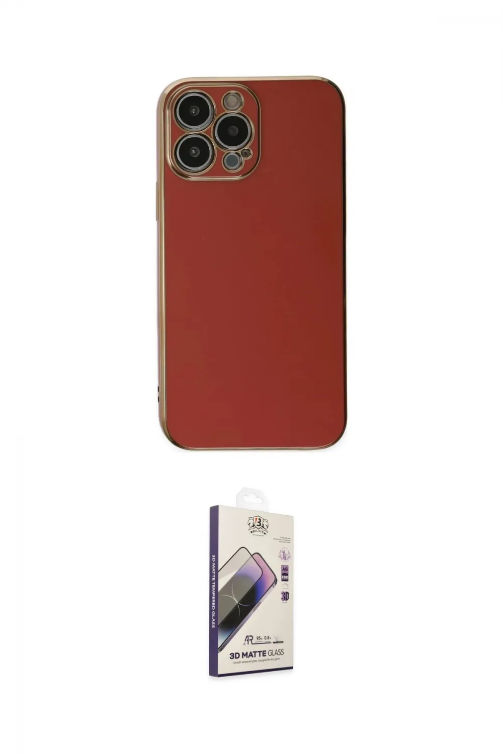 ieg™ iPhone 15 Pro Max Kılıf Yankı Serisi - Siyah Bilvis 3D Mat Cam Ekran Koruyucu