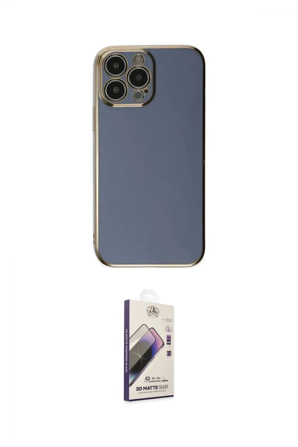 ieg™ iPhone 15 Pro Max Kılıf Yankı Serisi - Siyah Bilvis 3D Mat Cam Ekran Koruyucu