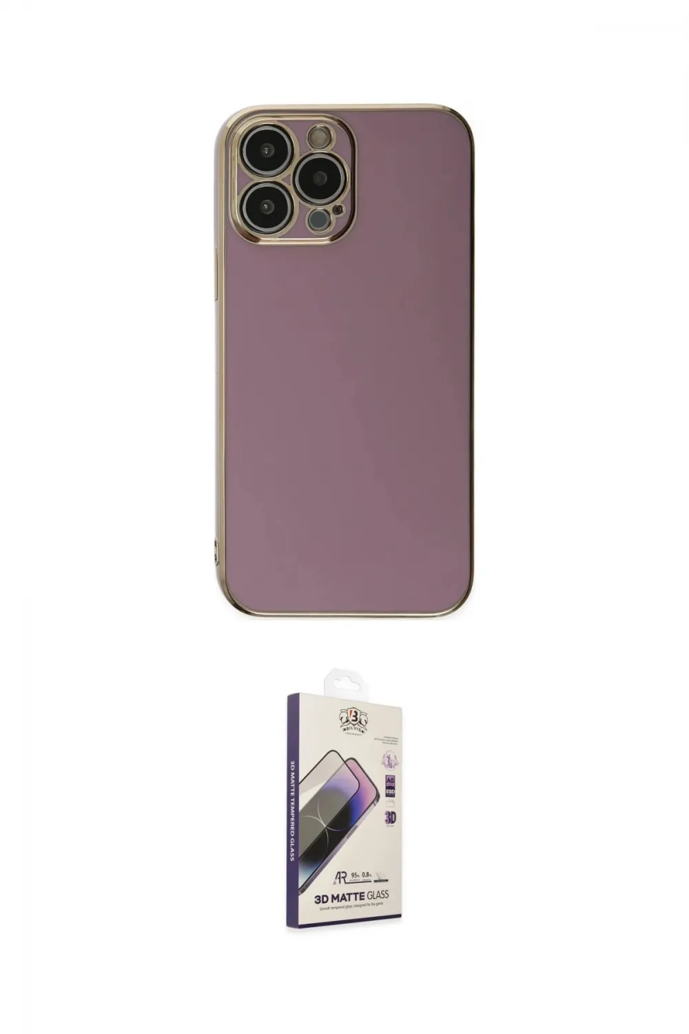 ieg™ iPhone 15 Pro Max Kılıf Yankı Serisi - Siyah Bilvis 3D Mat Cam Ekran Koruyucu