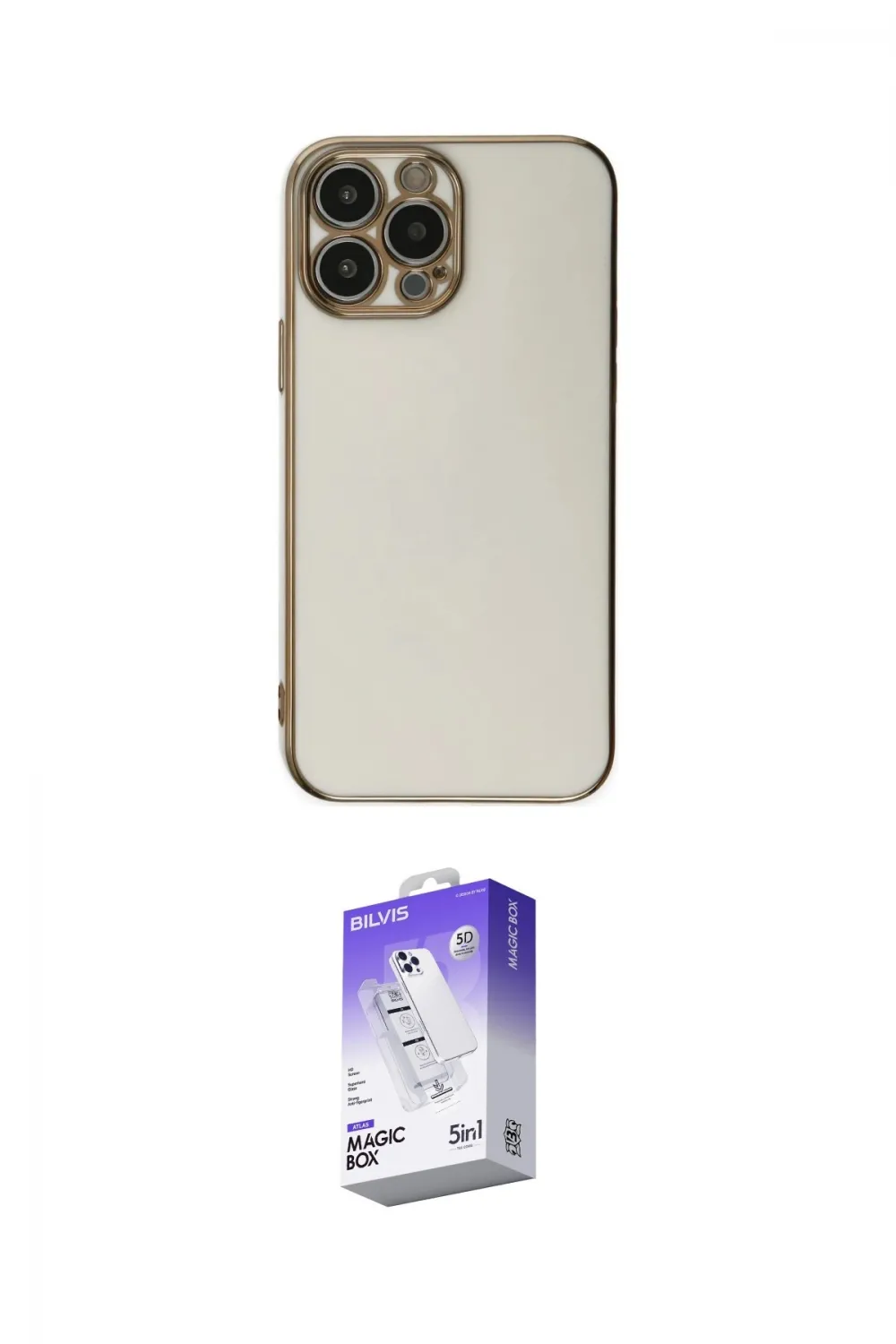 ieg™ iPhone 15 Pro Max Kılıf Yankı Serisi - Siyah Bilvis 5in1 3D Magic Cam Ekran Koruyucu
