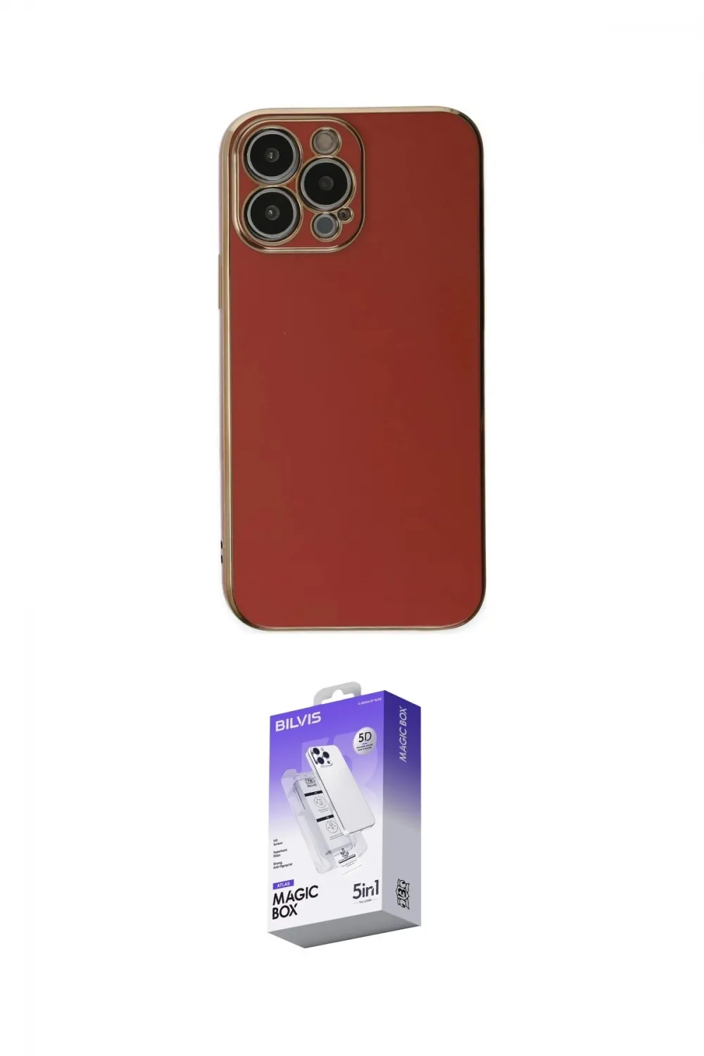 ieg™ iPhone 15 Pro Max Kılıf Yankı Serisi - Siyah Bilvis 5in1 3D Magic Cam Ekran Koruyucu