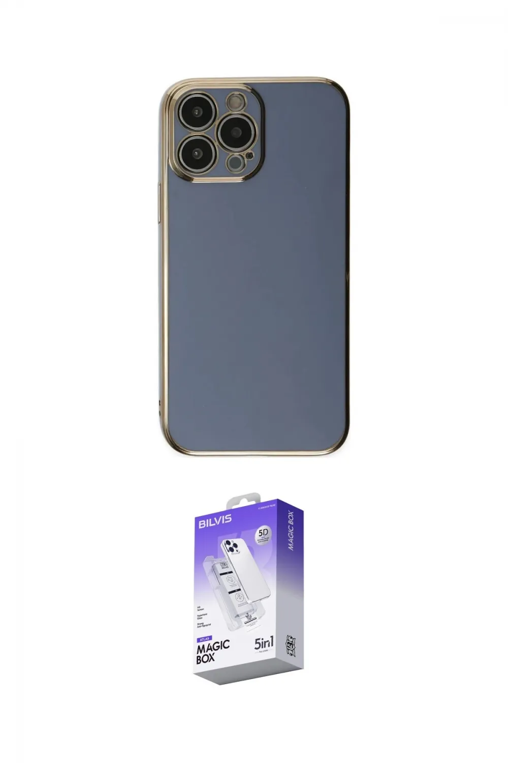 ieg™ iPhone 15 Pro Max Kılıf Yankı Serisi - Siyah Bilvis 5in1 3D Magic Cam Ekran Koruyucu