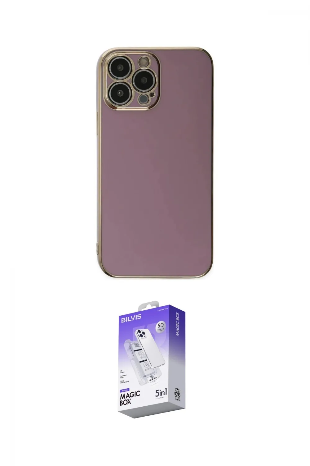 ieg™ iPhone 15 Pro Max Kılıf Yankı Serisi - Siyah Bilvis 5in1 3D Magic Cam Ekran Koruyucu