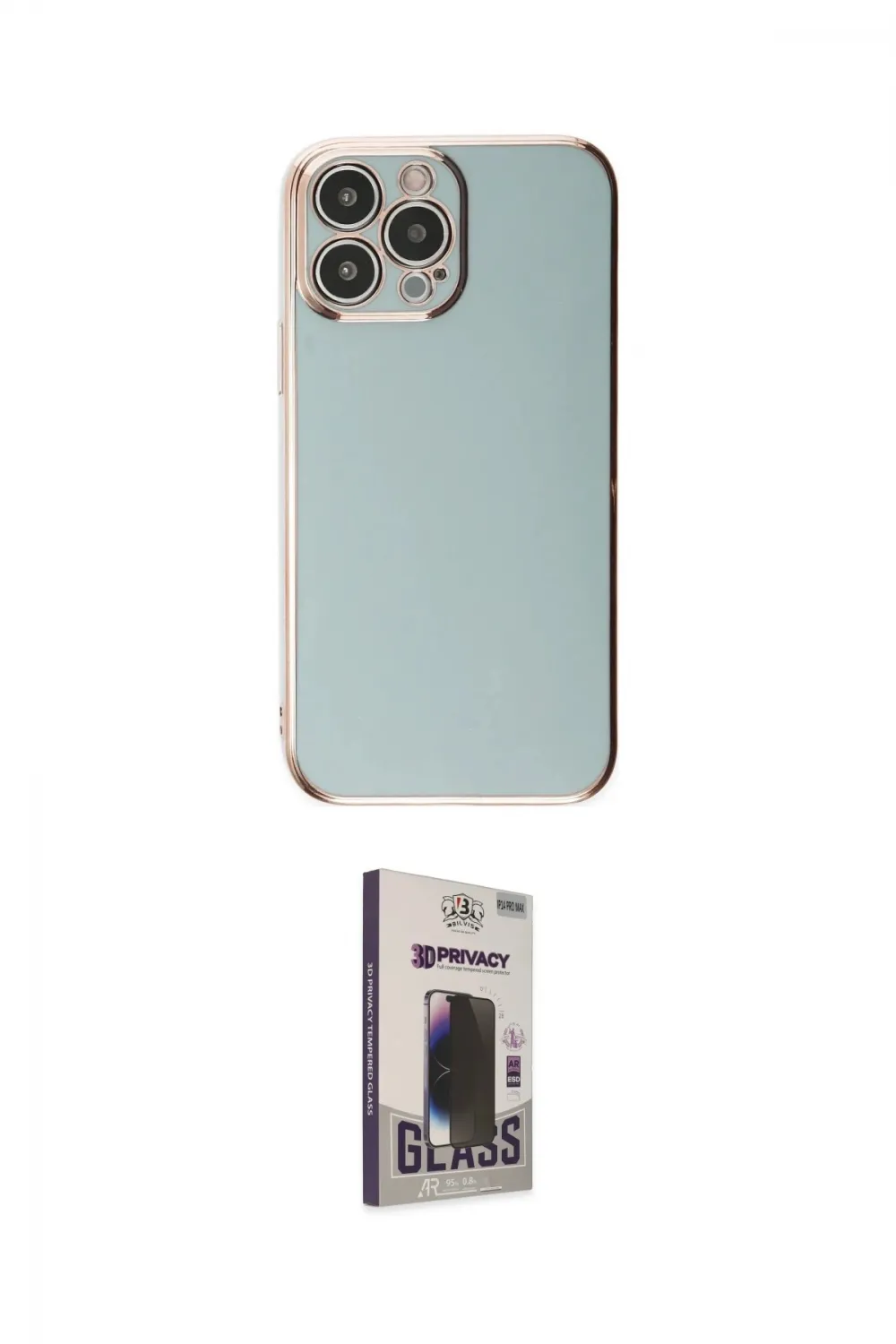ieg™ iPhone 15 Pro Max Kılıf Yankı Serisi - Siyah Bilvis Hayalet Cam Ekran Koruyucu