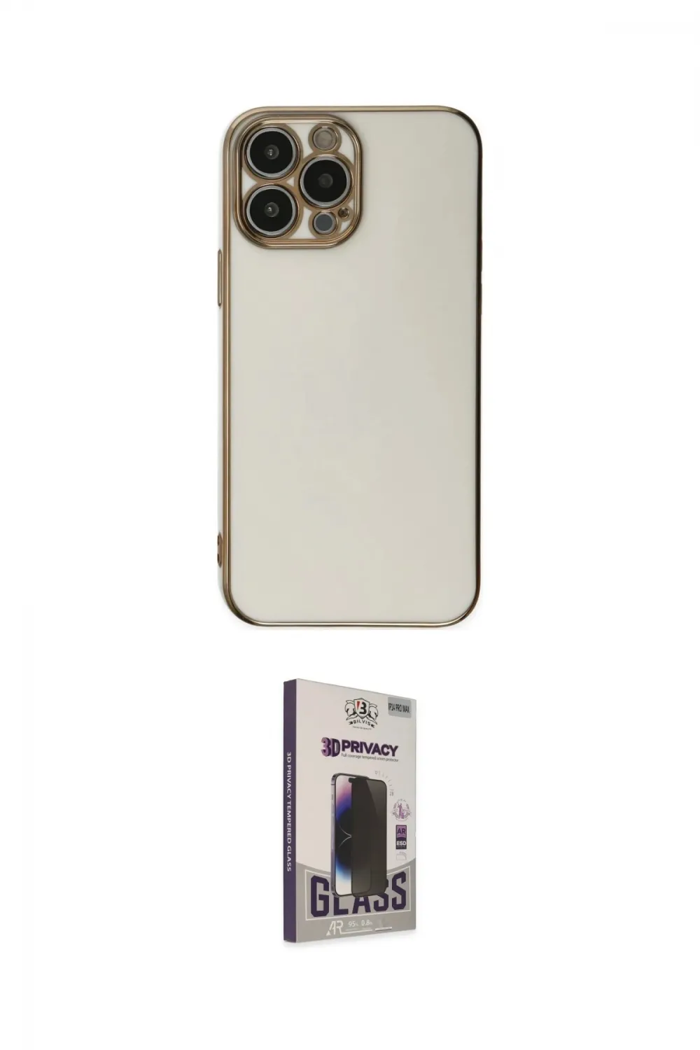 ieg™ iPhone 15 Pro Max Kılıf Yankı Serisi - Siyah Bilvis Hayalet Cam Ekran Koruyucu