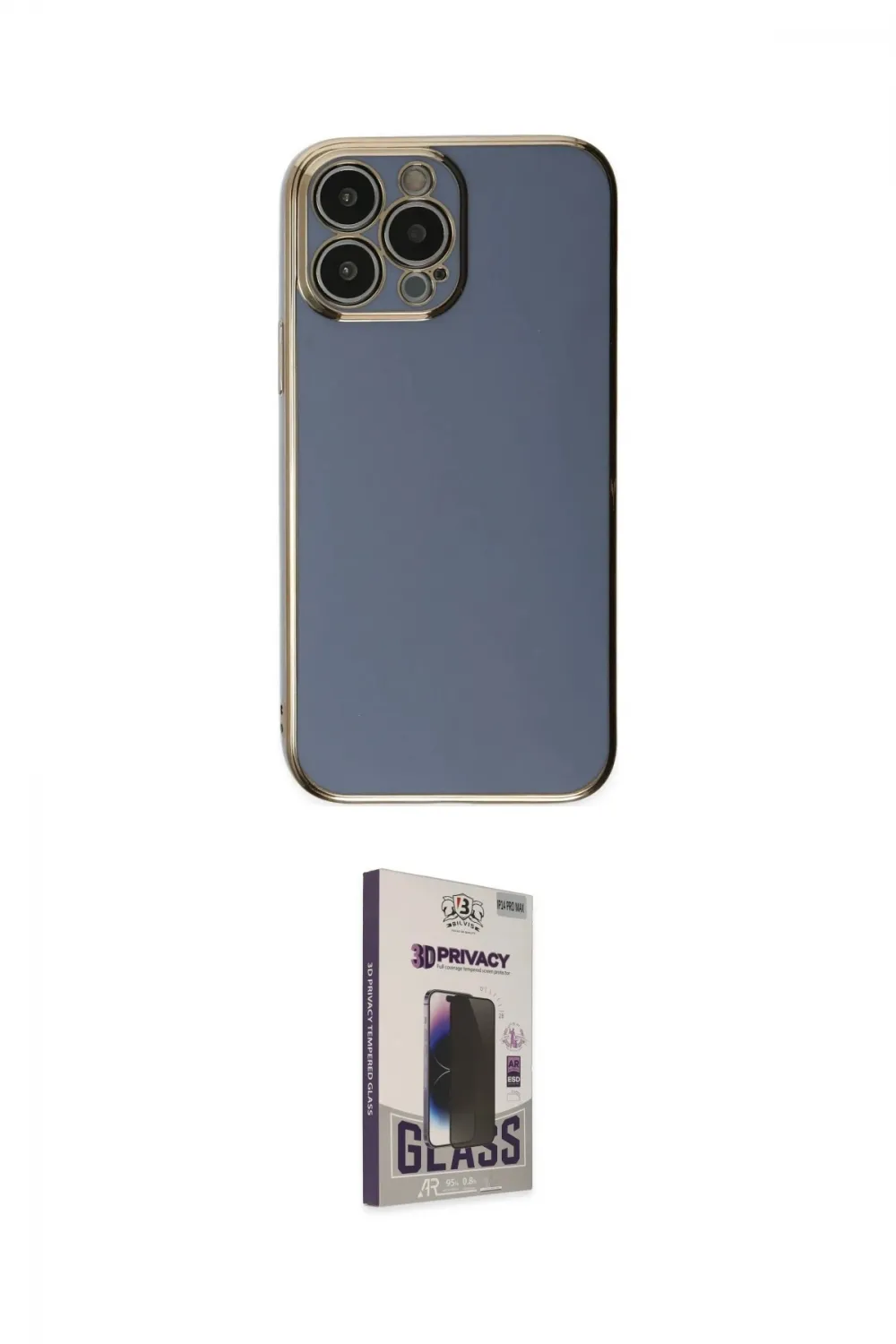 ieg™ iPhone 15 Pro Max Kılıf Yankı Serisi - Siyah Bilvis Hayalet Cam Ekran Koruyucu
