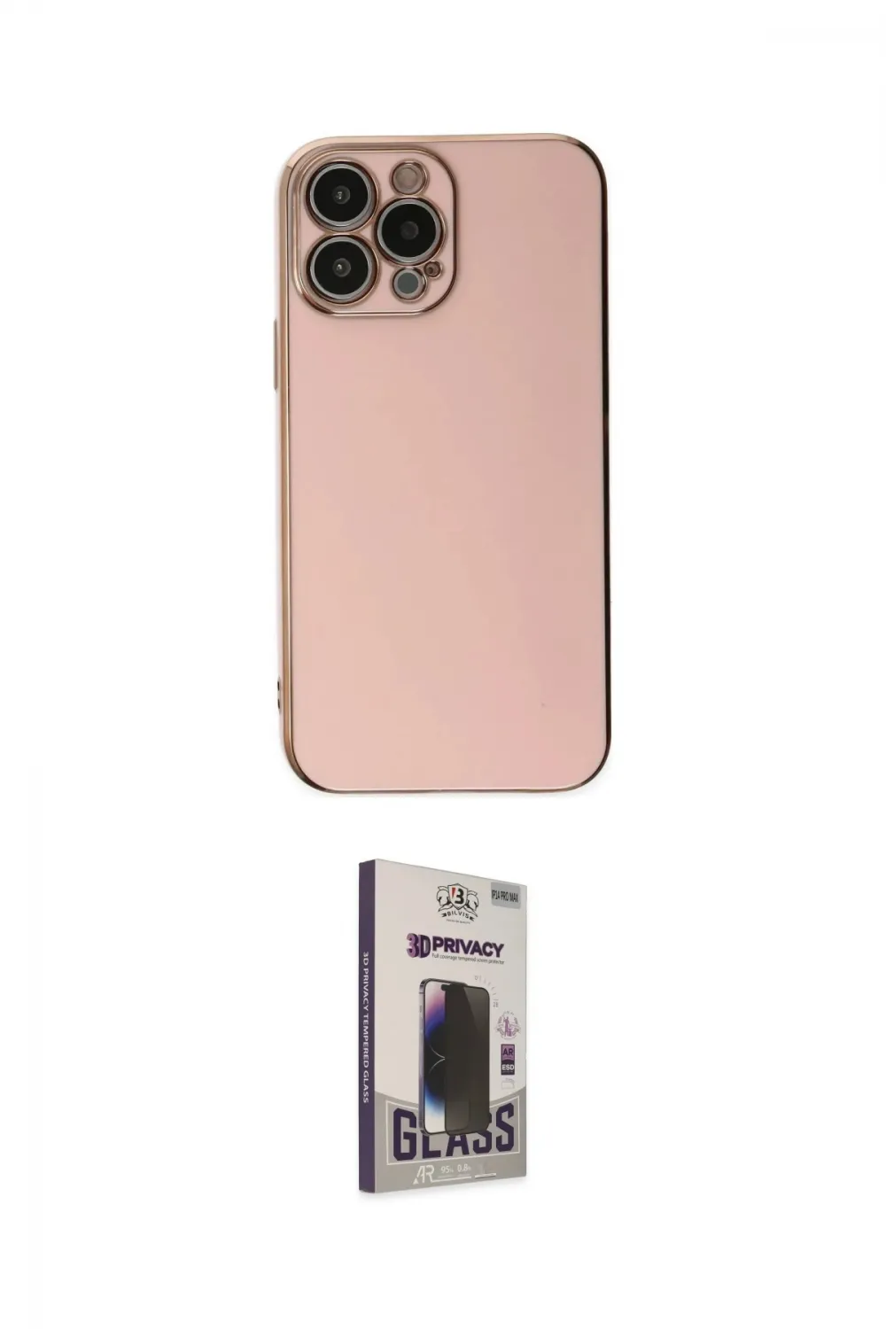 ieg™ iPhone 15 Pro Max Kılıf Yankı Serisi - Siyah Bilvis Hayalet Cam Ekran Koruyucu