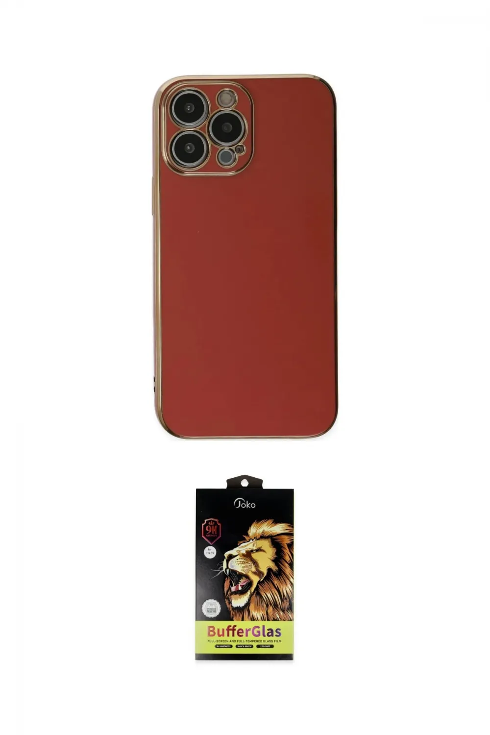 ieg™ iPhone 15 Pro Max Kılıf Yankı Serisi - Siyah Buffer Cam Ekran Koruyucu