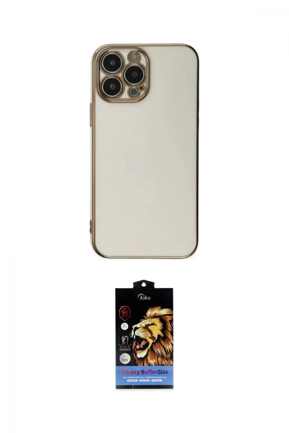 ieg™ iPhone 15 Pro Max Kılıf Yankı Serisi - Siyah Buffer Hayalet Cam Ekran Koruyucu