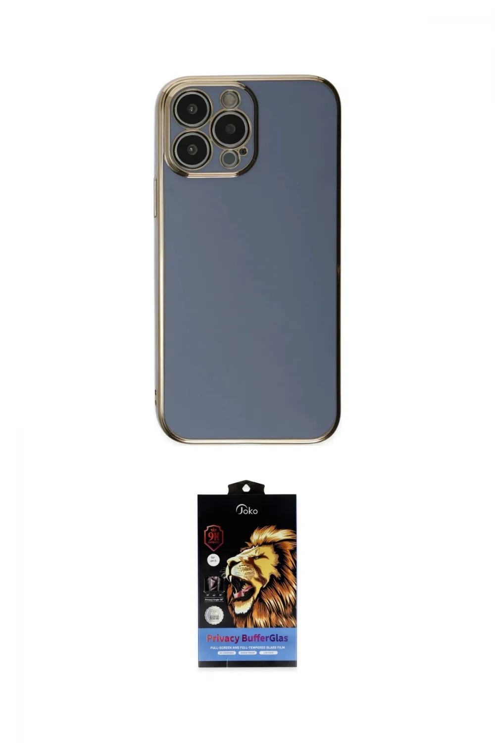 ieg™ iPhone 15 Pro Max Kılıf Yankı Serisi - Siyah Buffer Hayalet Cam Ekran Koruyucu