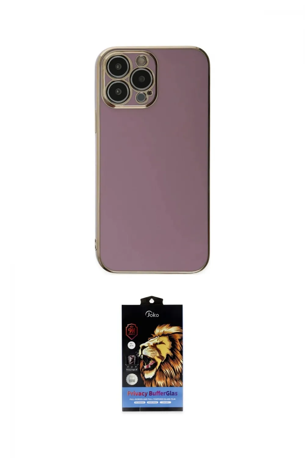 ieg™ iPhone 15 Pro Max Kılıf Yankı Serisi - Siyah Buffer Hayalet Cam Ekran Koruyucu