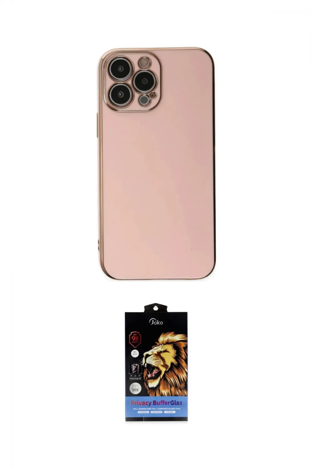 ieg™ iPhone 15 Pro Max Kılıf Yankı Serisi - Siyah Buffer Hayalet Cam Ekran Koruyucu