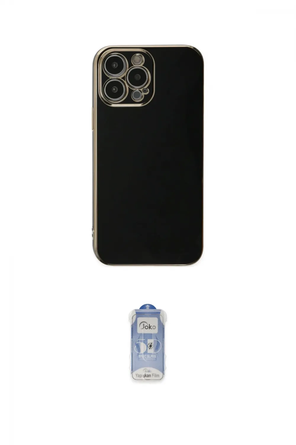 ieg™ iPhone 15 Pro Max Kılıf Yankı Serisi - Siyah Joko Magic 5D Cam
