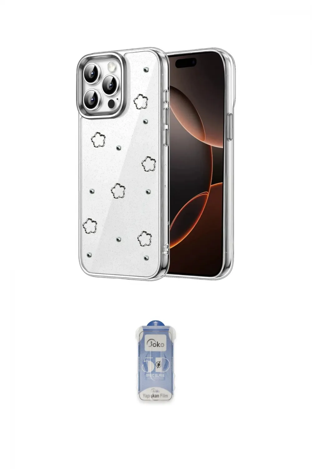 ieg™ iPhone 15 Pro Max Kılıf Yörünge Form - Siyah Joko Magic 5D Cam