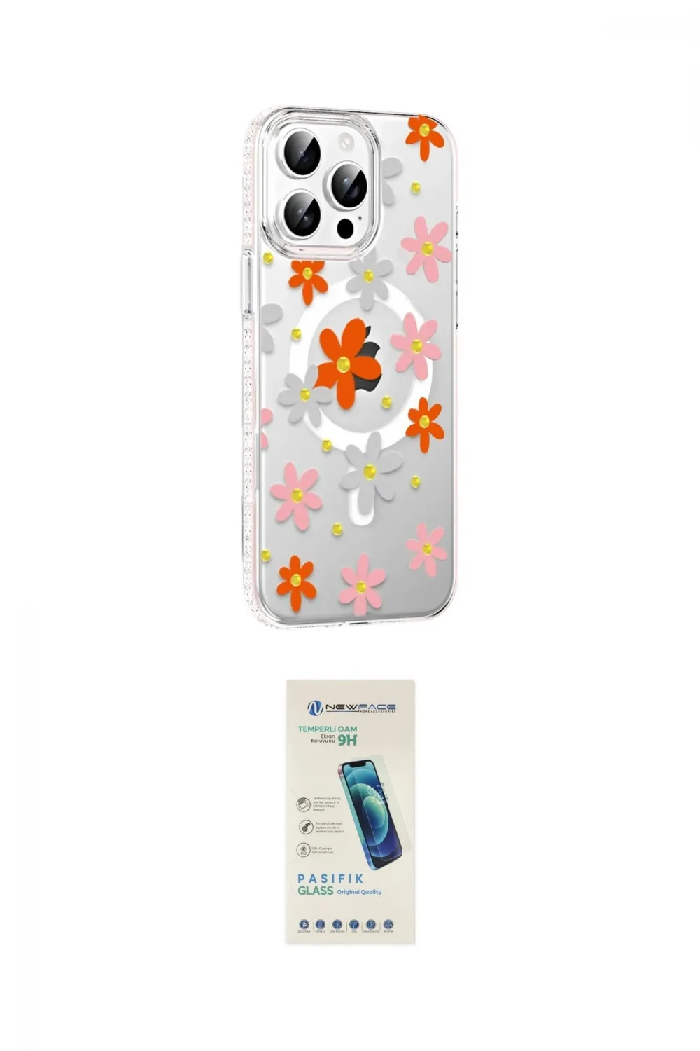 ieg™ iPhone 15 Pro Max Kılıf Yörünge Işık Prime - Şeffaf Pasifik Cam Ekran Koruyucu