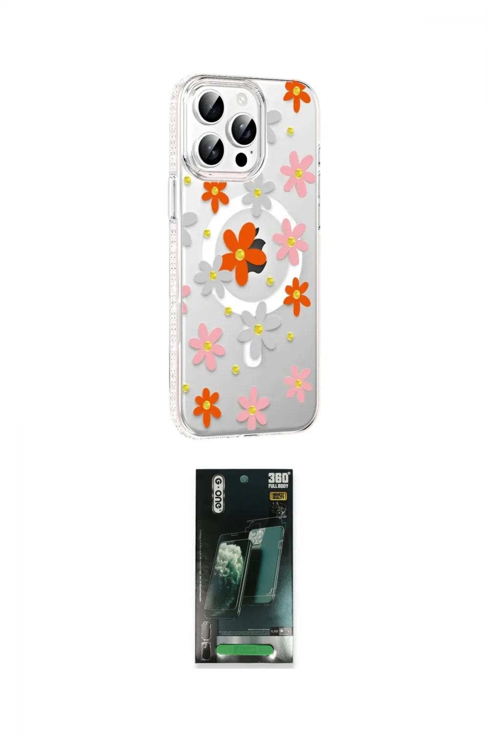ieg™ iPhone 15 Pro Max Kılıf Yörünge Işık Prime - Siyah 360 Mat Full Body Arka Koruyucu
